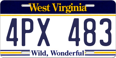 WV license plate 4PX483