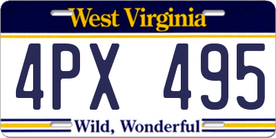 WV license plate 4PX495