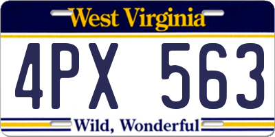 WV license plate 4PX563