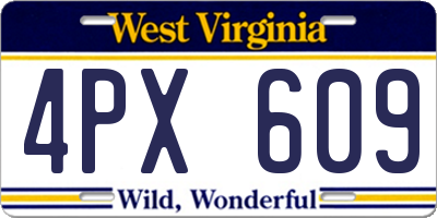 WV license plate 4PX609