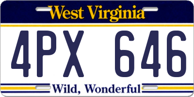 WV license plate 4PX646