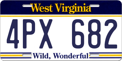 WV license plate 4PX682