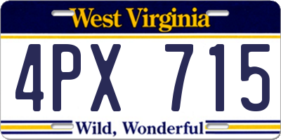WV license plate 4PX715