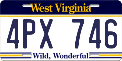 WV license plate 4PX746