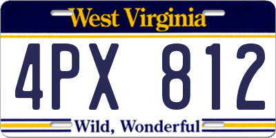 WV license plate 4PX812
