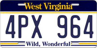 WV license plate 4PX964