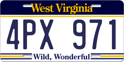 WV license plate 4PX971