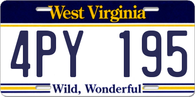 WV license plate 4PY195