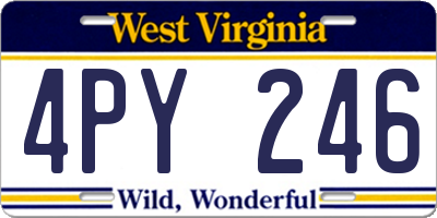 WV license plate 4PY246