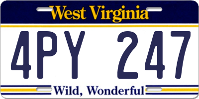 WV license plate 4PY247