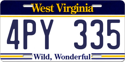 WV license plate 4PY335