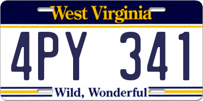 WV license plate 4PY341