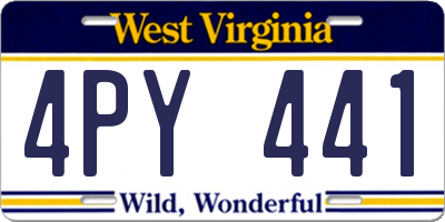WV license plate 4PY441