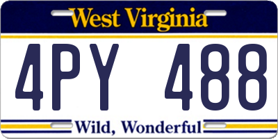 WV license plate 4PY488