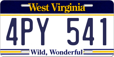 WV license plate 4PY541