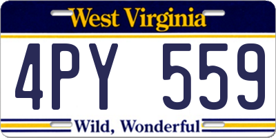 WV license plate 4PY559