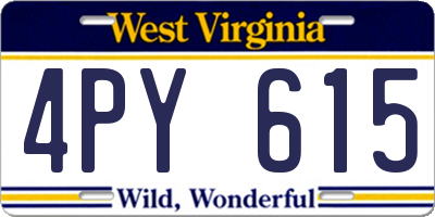 WV license plate 4PY615