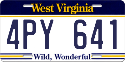 WV license plate 4PY641