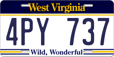 WV license plate 4PY737