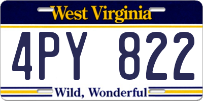 WV license plate 4PY822