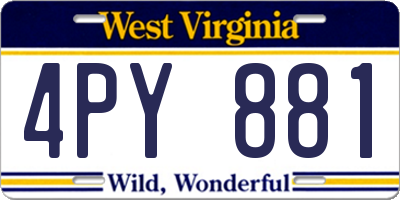 WV license plate 4PY881