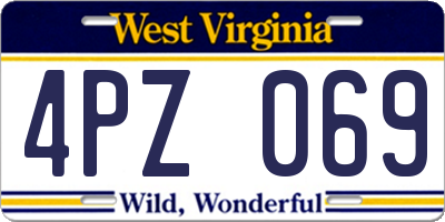 WV license plate 4PZ069