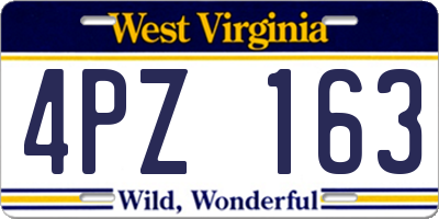 WV license plate 4PZ163