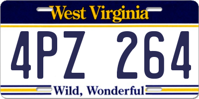 WV license plate 4PZ264