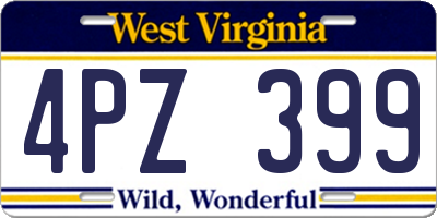 WV license plate 4PZ399