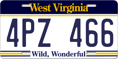 WV license plate 4PZ466