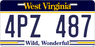 WV license plate 4PZ487