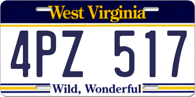 WV license plate 4PZ517
