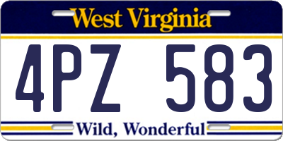 WV license plate 4PZ583