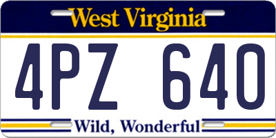 WV license plate 4PZ640