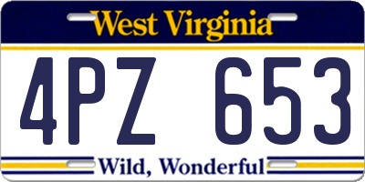 WV license plate 4PZ653