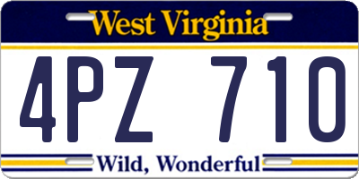 WV license plate 4PZ710