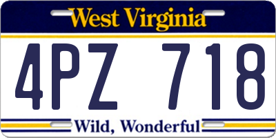 WV license plate 4PZ718