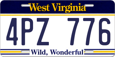 WV license plate 4PZ776
