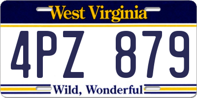WV license plate 4PZ879
