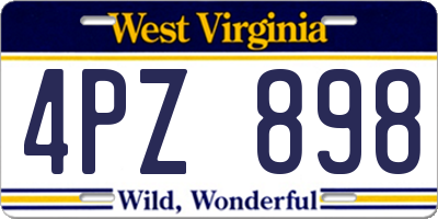 WV license plate 4PZ898