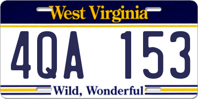 WV license plate 4QA153
