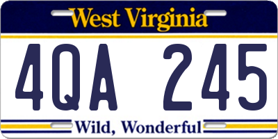 WV license plate 4QA245