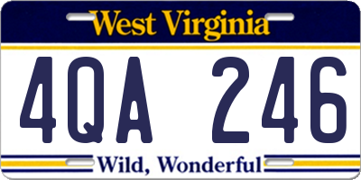 WV license plate 4QA246