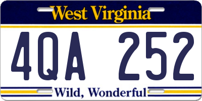 WV license plate 4QA252