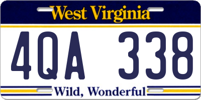WV license plate 4QA338