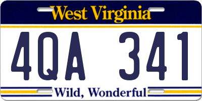 WV license plate 4QA341