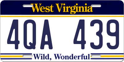 WV license plate 4QA439