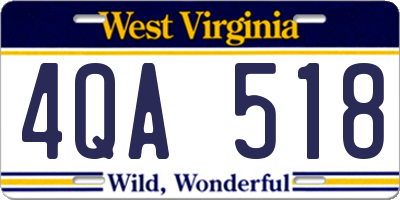 WV license plate 4QA518