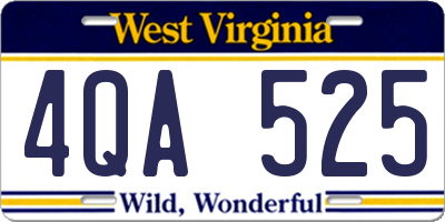 WV license plate 4QA525