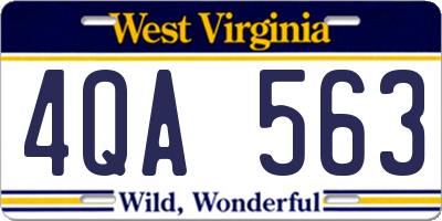 WV license plate 4QA563